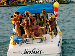 boat full of girls